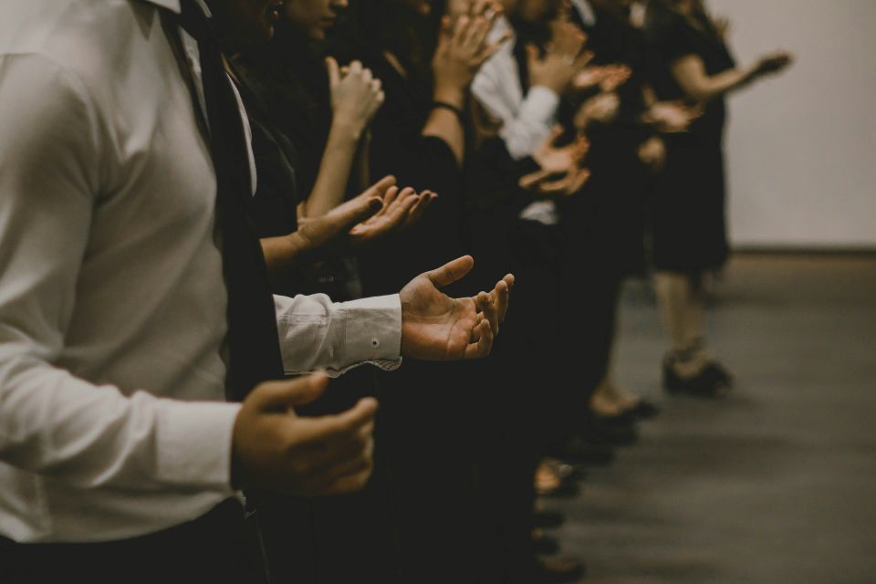 Prayer meeting at Evangelical Fellowship Center